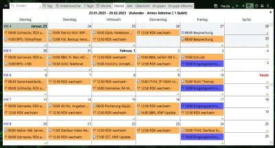 Screenshot der Tobit David Monatsansicht im Gruppenkalender.